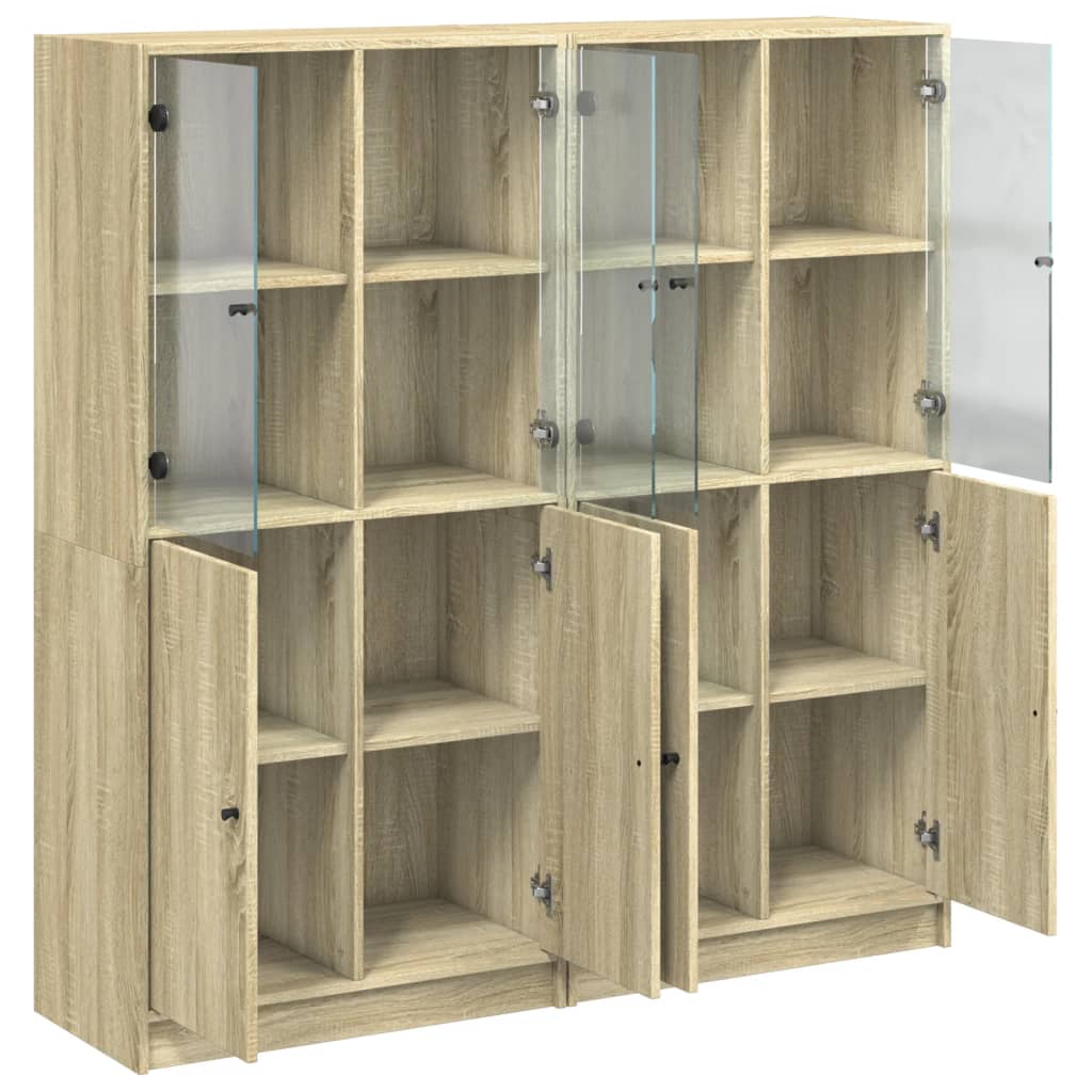 Bibliothèque avec portes chêne sonoma 136x37x142 cm - XIOS