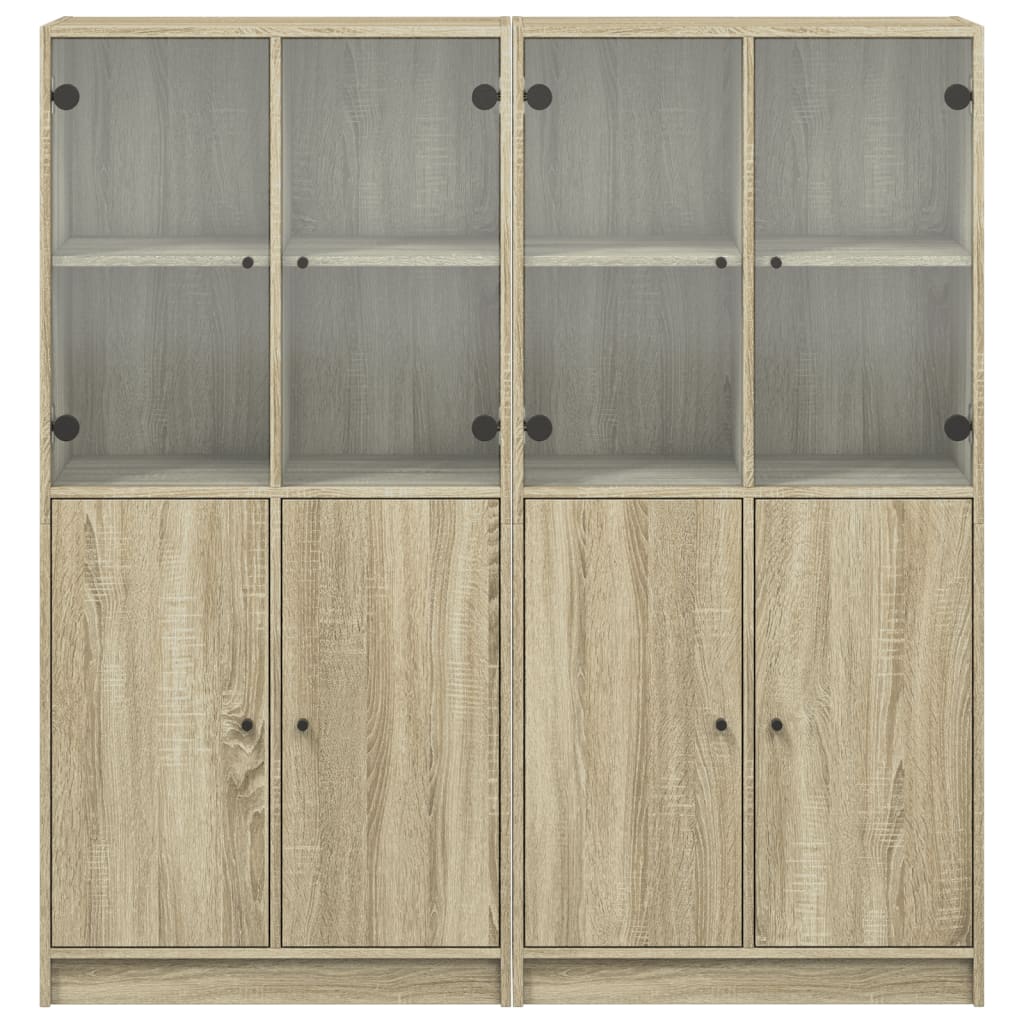 Bibliothèque avec portes chêne sonoma 136x37x142 cm - XIOS