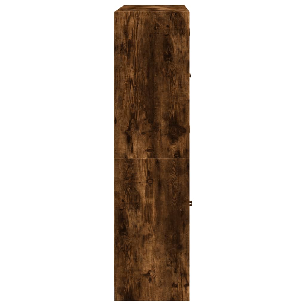 Bibliothèque avec portes chêne fumé 136x37x142 cm - XIOS