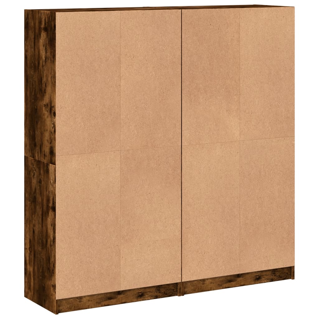 Bibliothèque avec portes chêne fumé 136x37x142 cm - XIOS