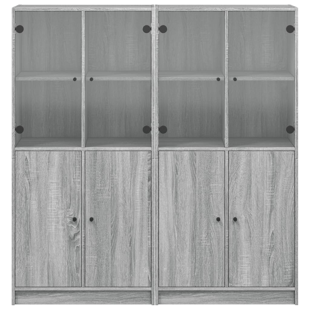 Bibliothèque avec portes sonoma gris 136x37x142 cm - XIOS