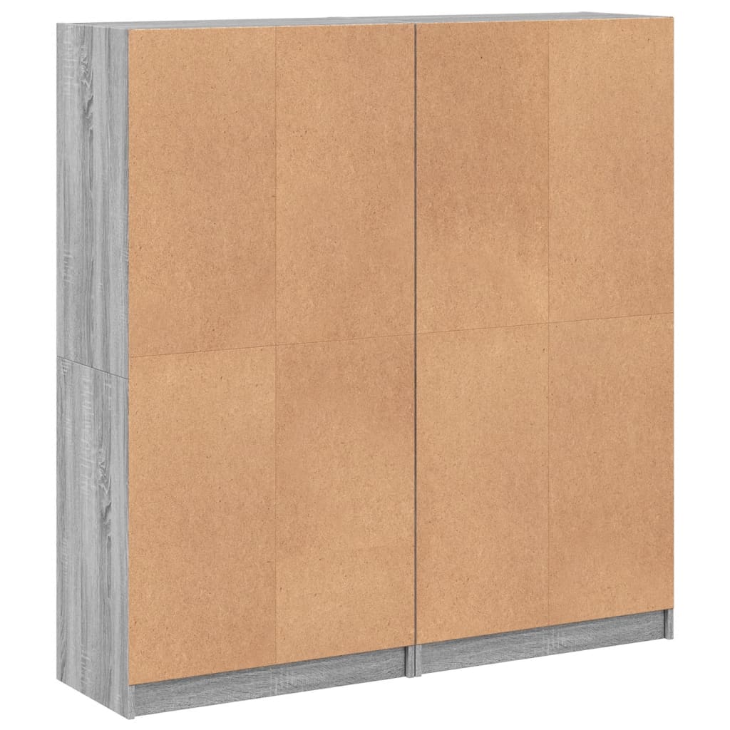 Bibliothèque avec portes sonoma gris 136x37x142 cm