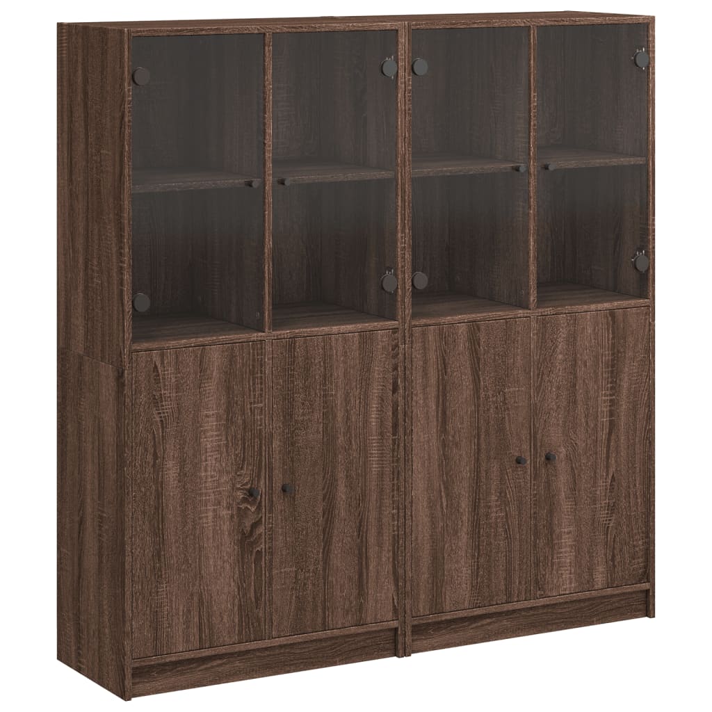 Bibliothèque avec portes chêne marron 136x37x142 cm - XIOS