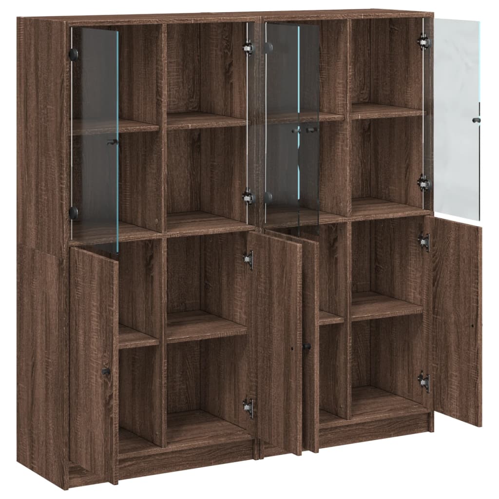 Bibliothèque avec portes chêne marron 136x37x142 cm - XIOS