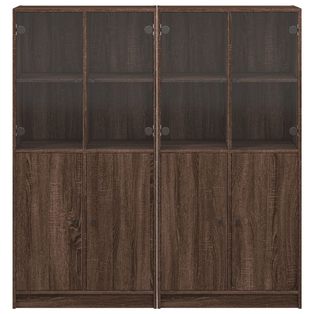 Bibliothèque avec portes chêne marron 136x37x142 cm - XIOS