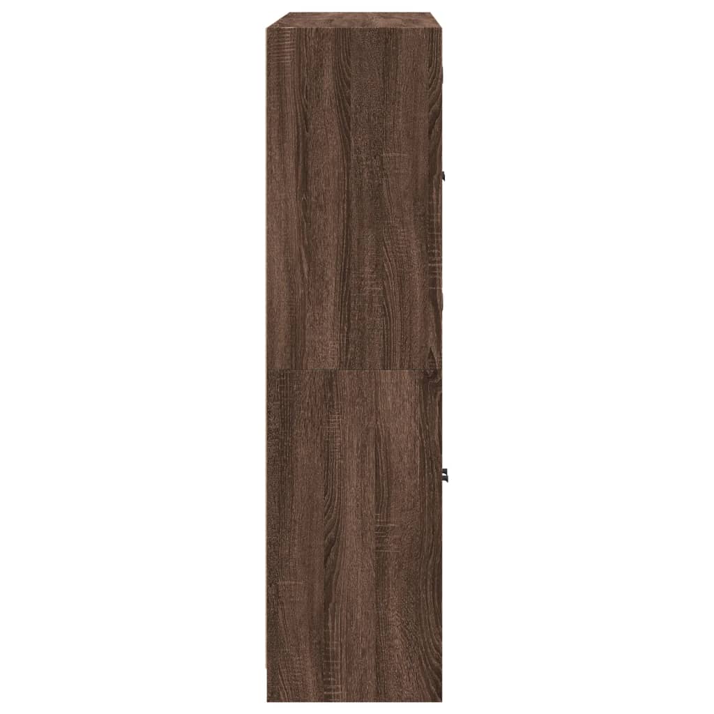 Bibliothèque avec portes chêne marron 136x37x142 cm - XIOS