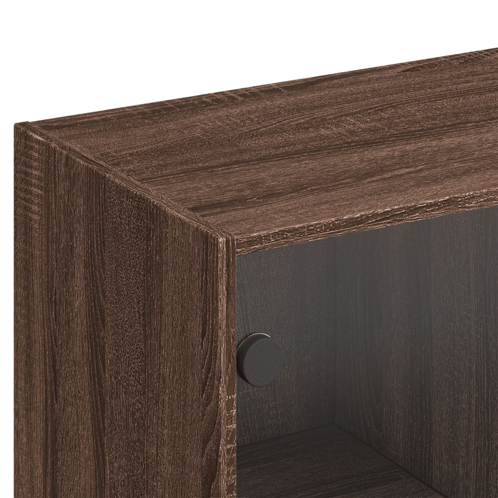 Bibliothèque avec portes chêne marron 136x37x142 cm - XIOS