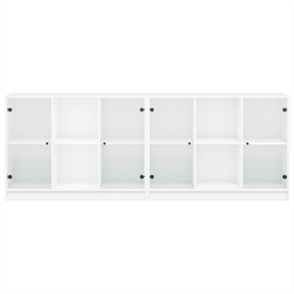 Bibliothèque avec portes blanc 204x37x75 cm bois d'ingénierie - XIOS
