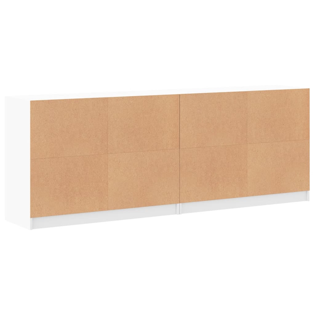 Bibliothèque avec portes blanc 204x37x75 cm bois d'ingénierie - XIOS