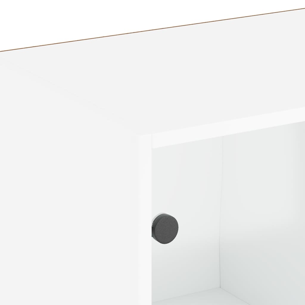 Bibliothèque avec portes blanc 204x37x75 cm bois d'ingénierie - XIOS