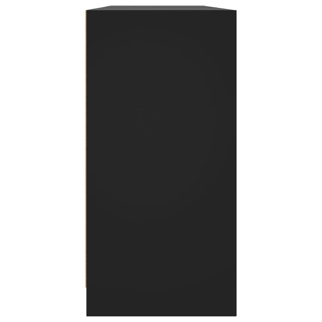 Bibliothèque avec portes noir 204x37x75 cm bois d'ingénierie - XIOS