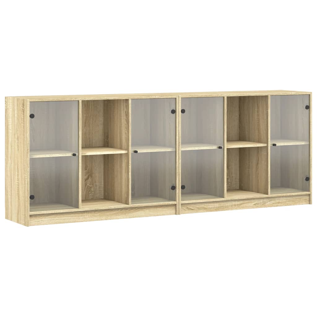 Bibliothèque avec portes chêne sonoma 204x37x75 cm - XIOS