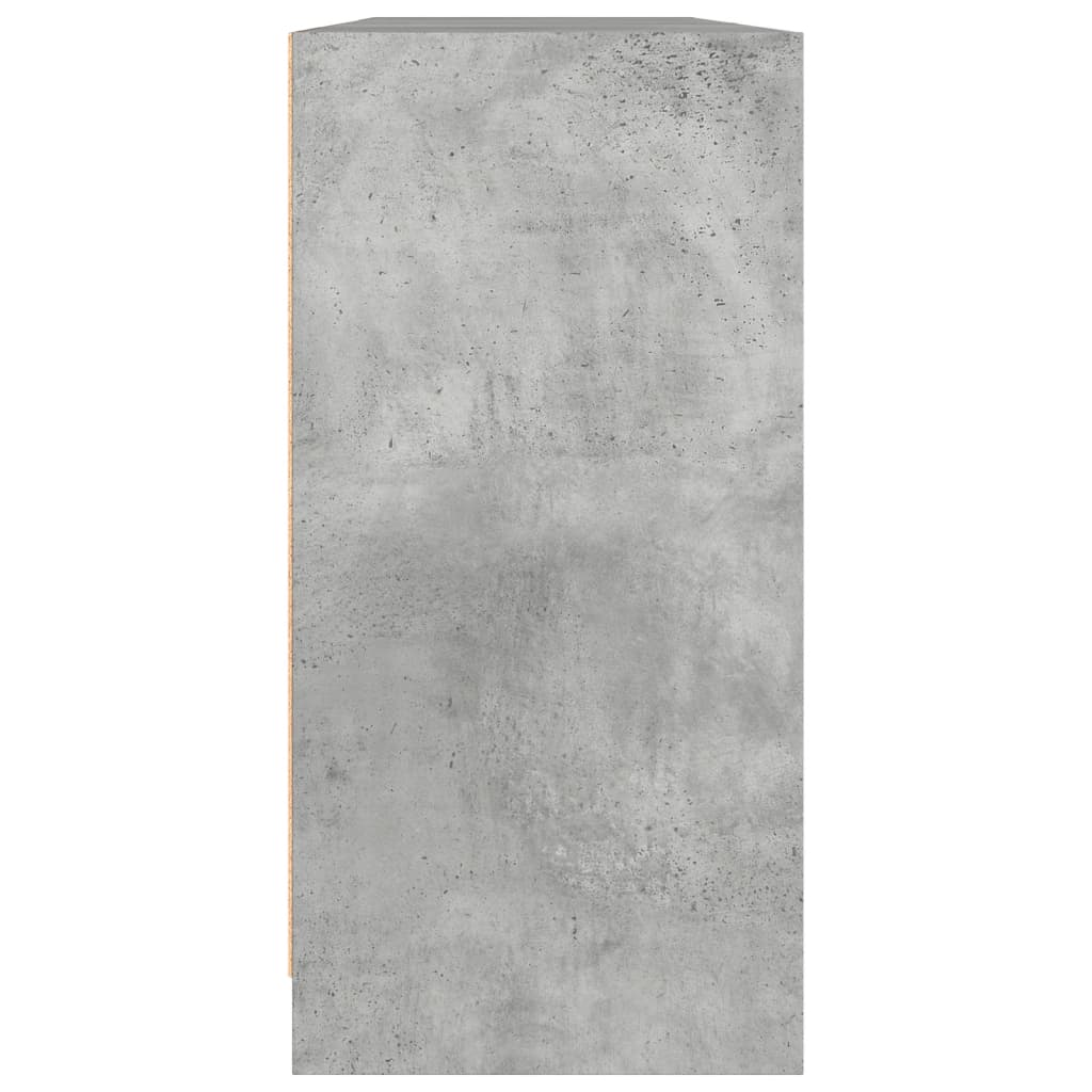 Bibliothèque avec portes gris béton 204x37x75 cm - XIOS