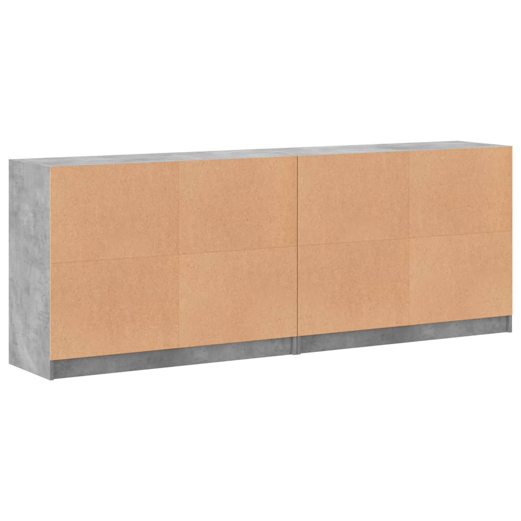 Bibliothèque avec portes gris béton 204x37x75 cm - XIOS