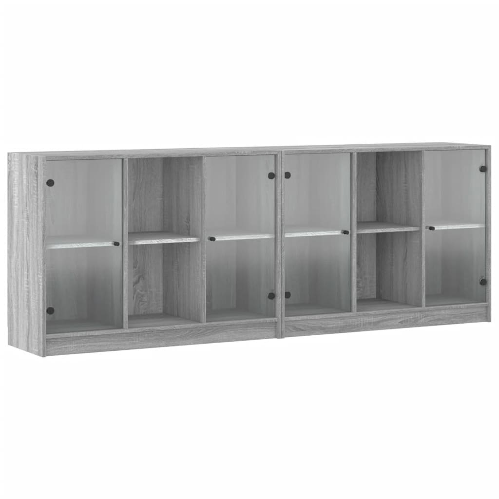 Bibliothèque avec portes sonoma gris 204x37x75 cm - XIOS