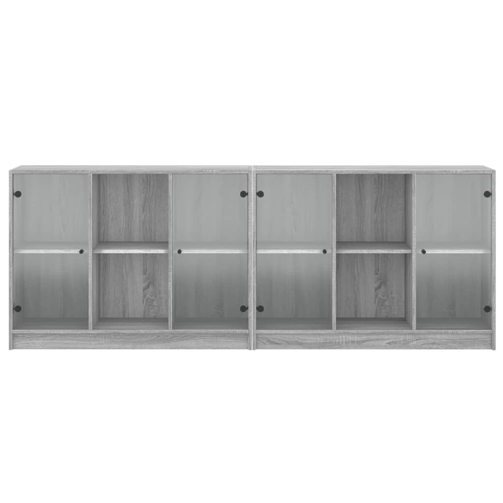Bibliothèque avec portes sonoma gris 204x37x75 cm - XIOS