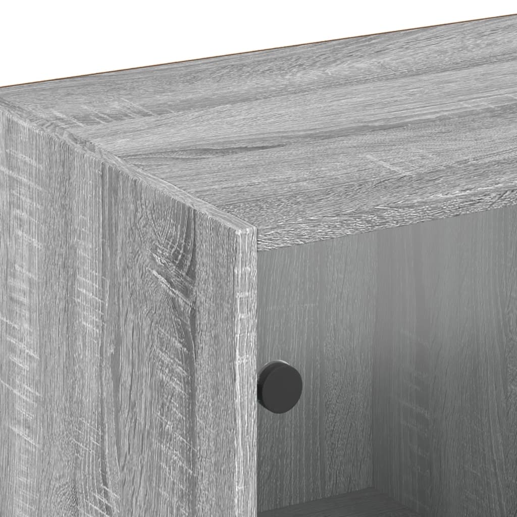 Bibliothèque avec portes sonoma gris 204x37x75 cm - XIOS
