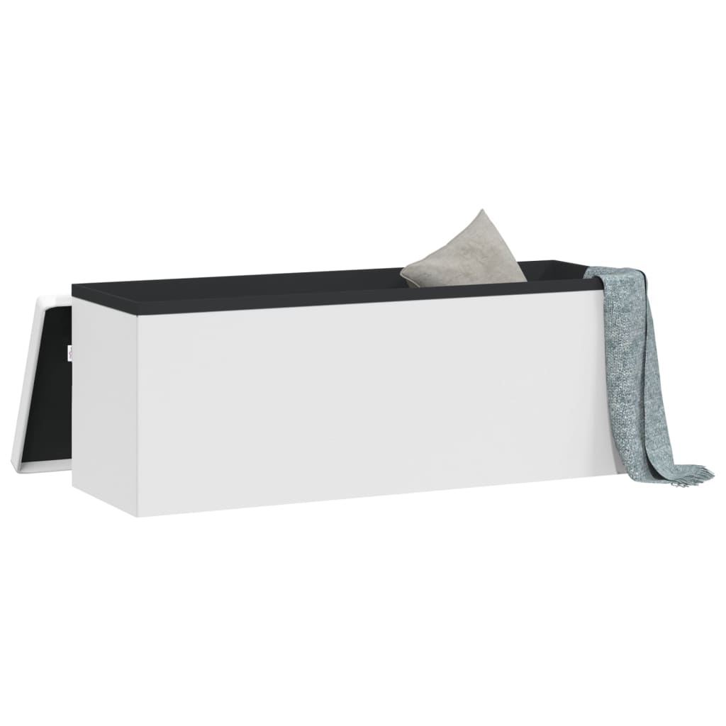 Banc de rangement pliable blanc PVC - XIOS