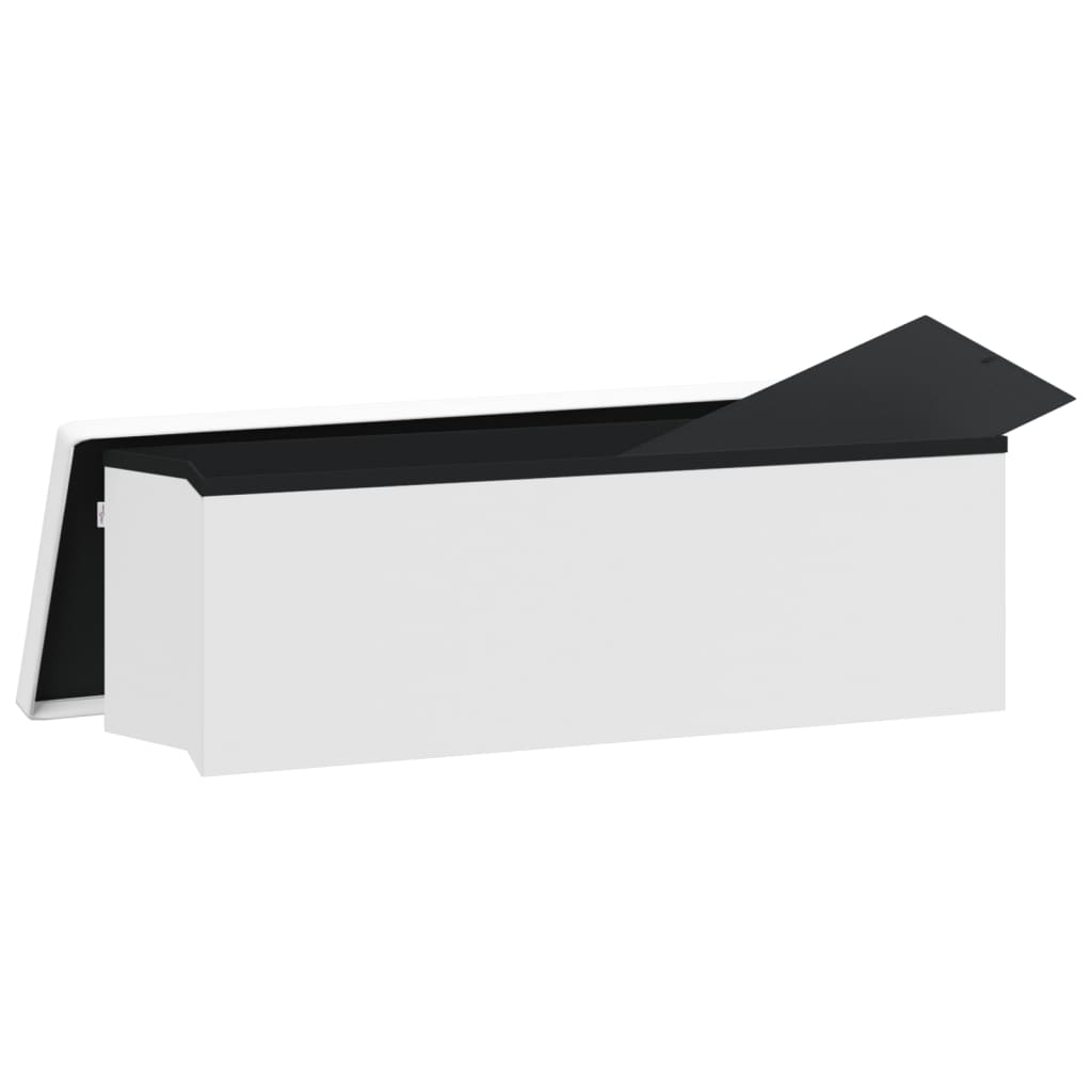 Banc de rangement pliable blanc PVC - XIOS