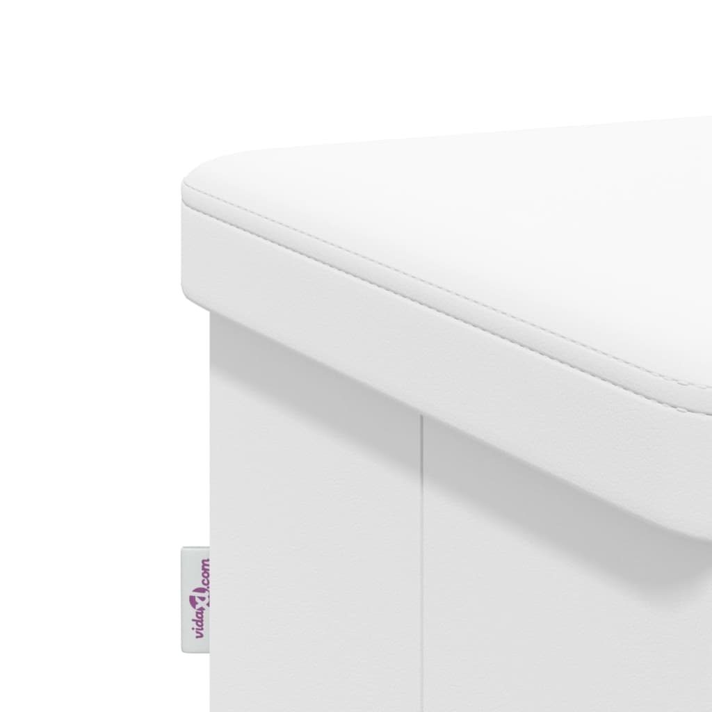 Banc de rangement pliable blanc PVC - XIOS