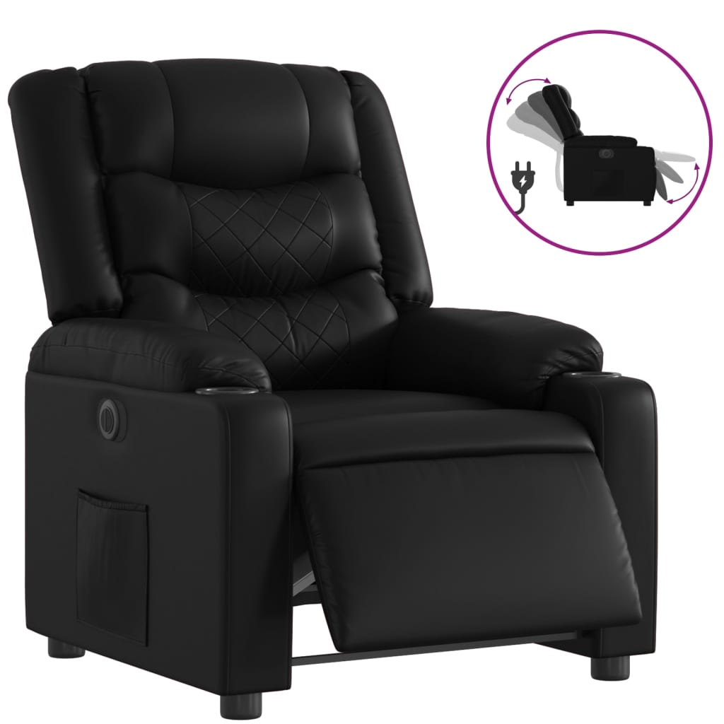 Fauteuil inclinable électrique Noir Similicuir - XIOS