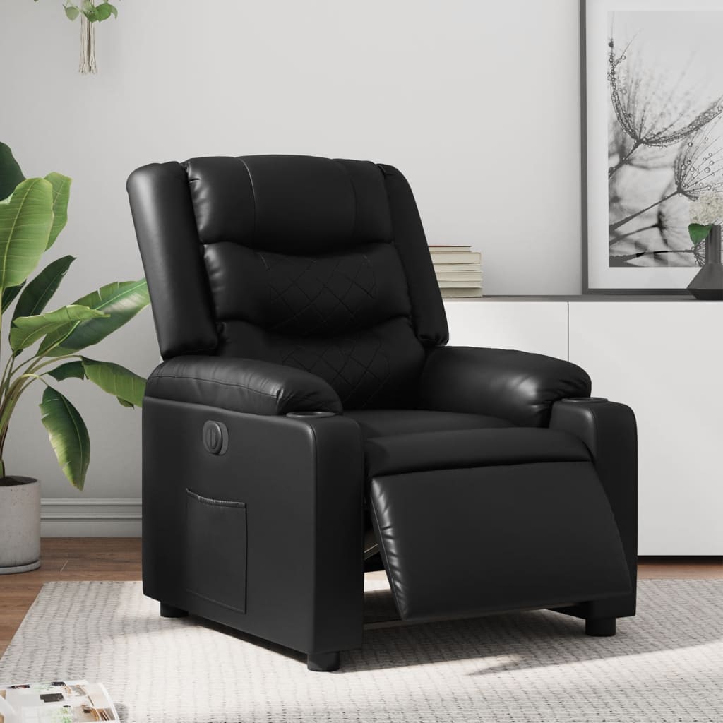 Fauteuil inclinable électrique Noir Similicuir - XIOS