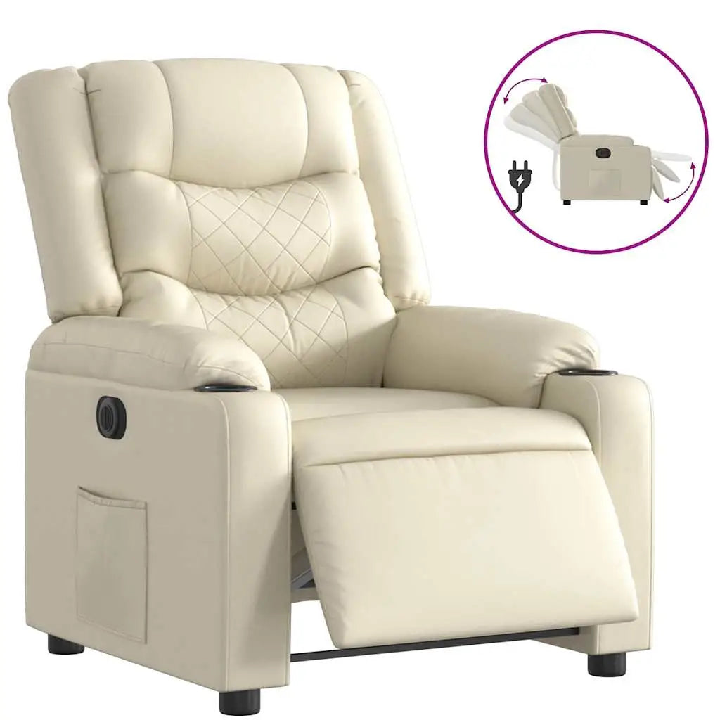 Fauteuil inclinable électrique Crème Similicuir - XIOS