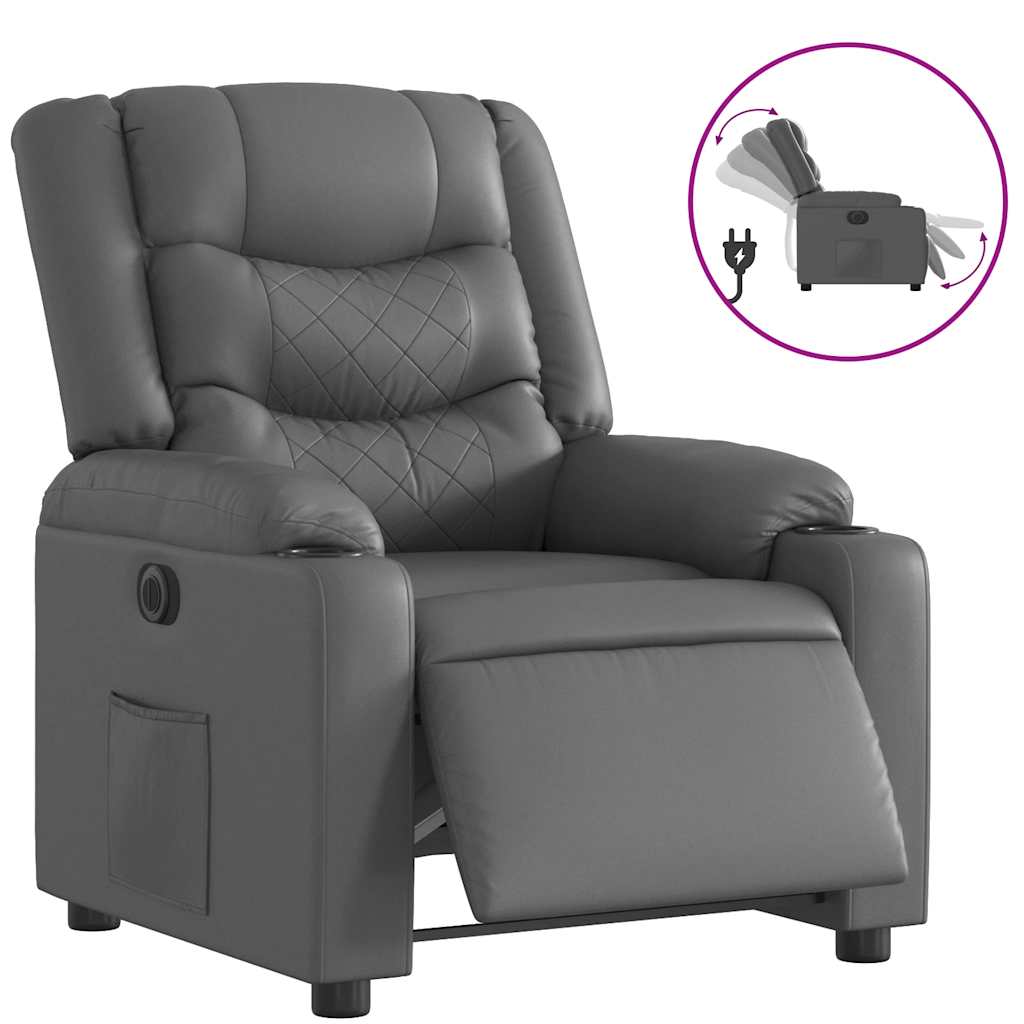 Fauteuil inclinable électrique Gris Similicuir - XIOS