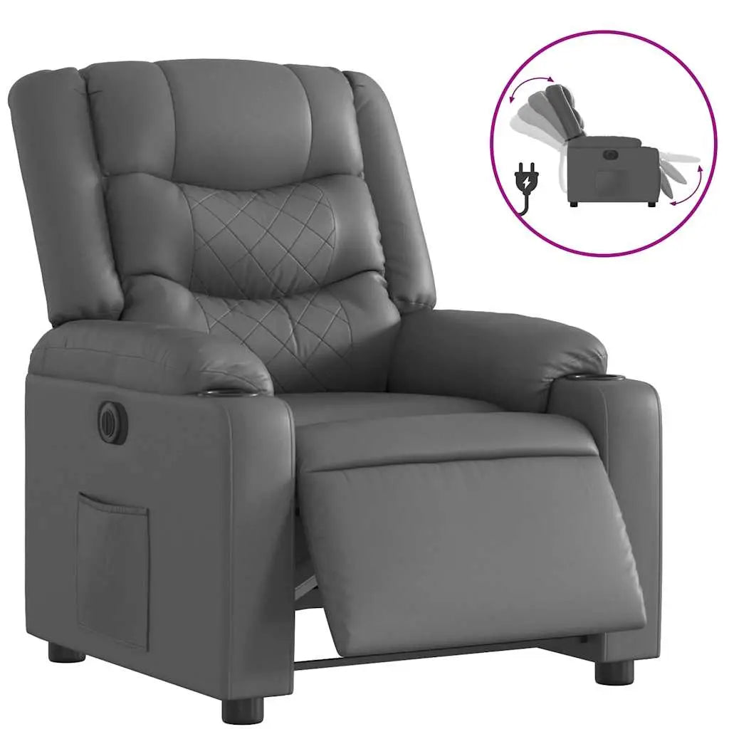 Fauteuil inclinable électrique Gris Similicuir - XIOS
