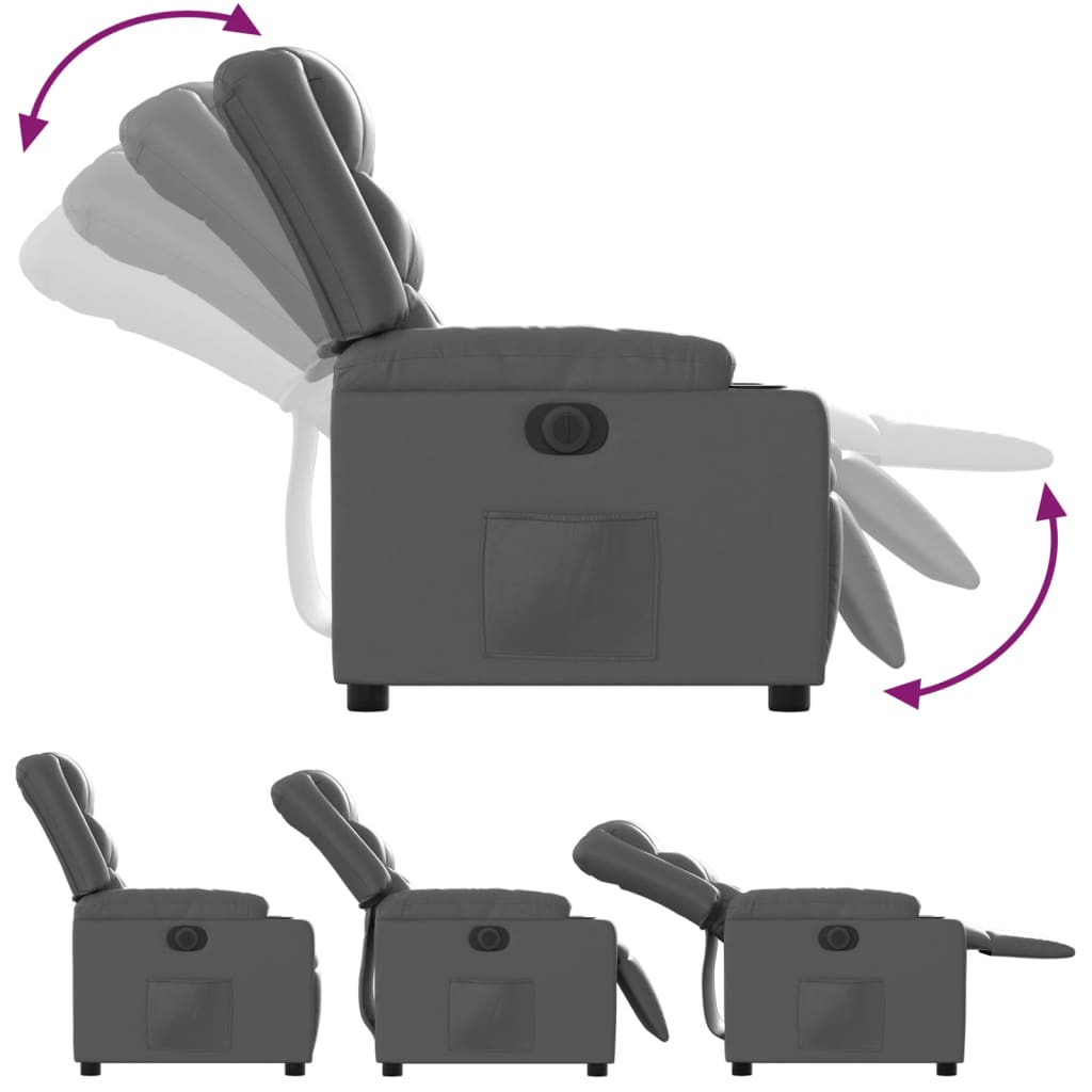 Fauteuil inclinable électrique Gris Similicuir - XIOS