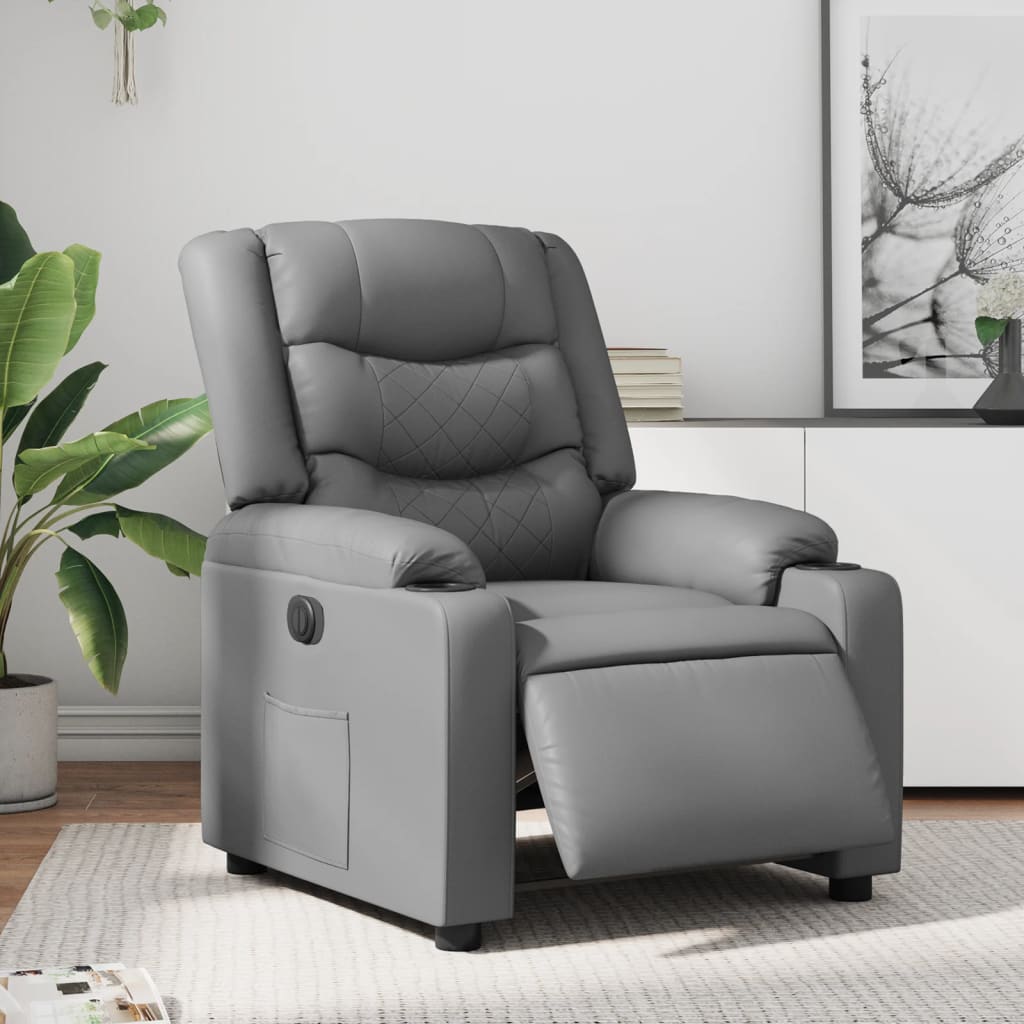 Fauteuil inclinable électrique Gris Similicuir - XIOS