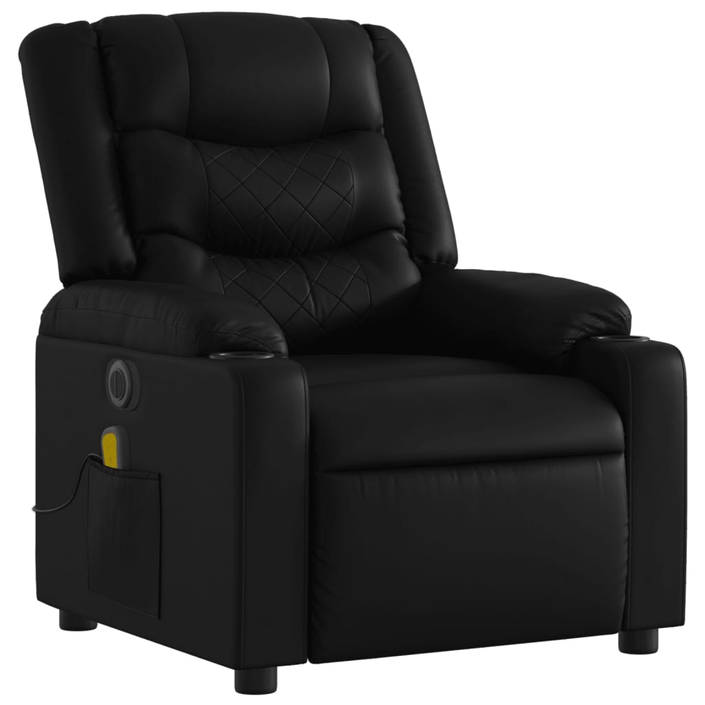 Fauteuil de massage inclinable électrique noir similicuir - XIOS