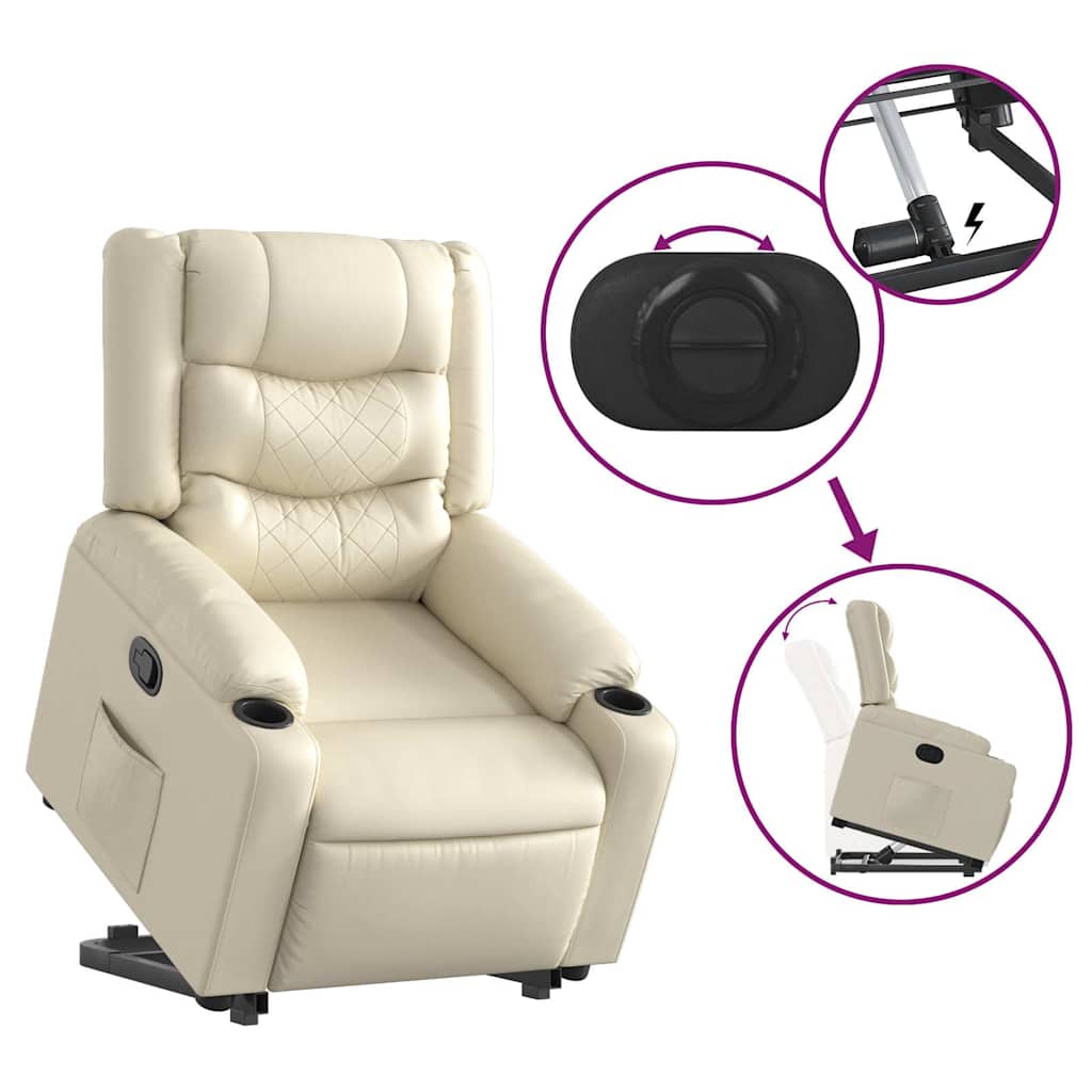Fauteuil inclinable Crème Similicuir - XIOS