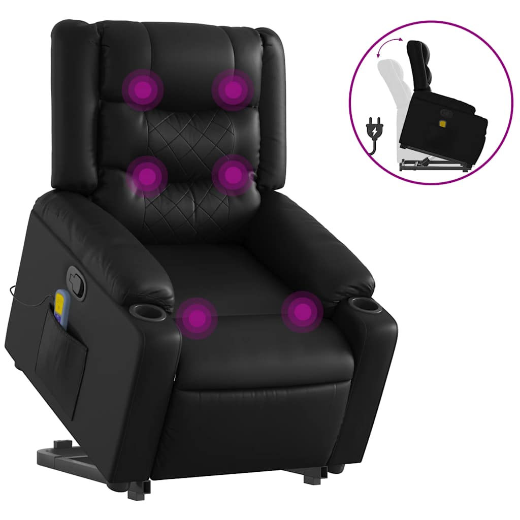 Fauteuil inclinable de massage Noir Similicuir - XIOS
