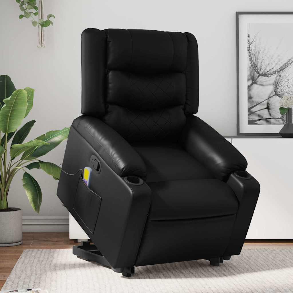 Fauteuil inclinable de massage Noir Similicuir - XIOS