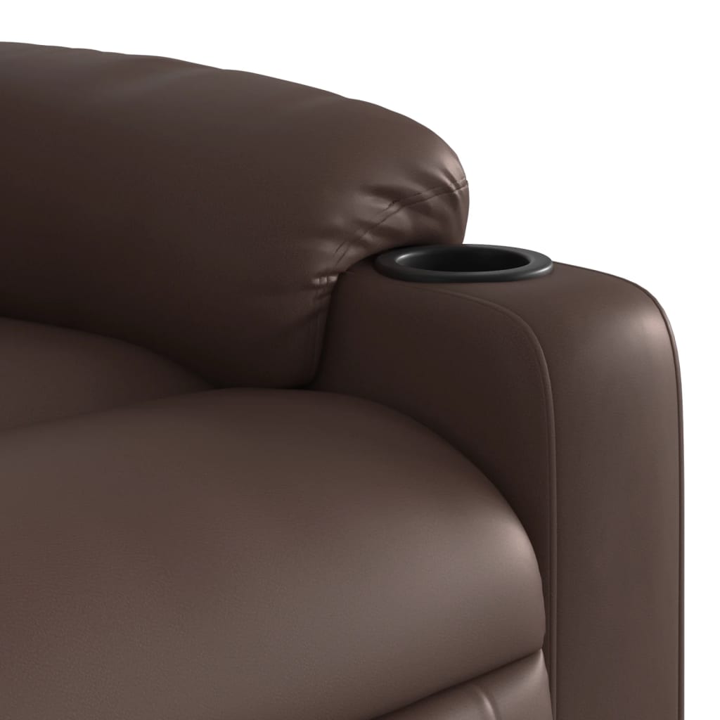 Fauteuil inclinable de massage Marron Similicuir Fauteuils vidaXL