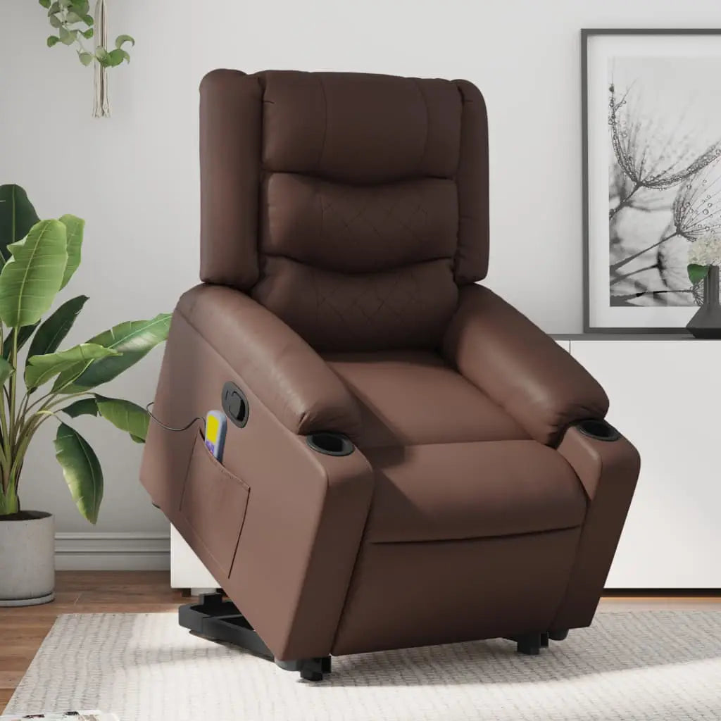 Fauteuil inclinable de massage Marron Similicuir - XIOS