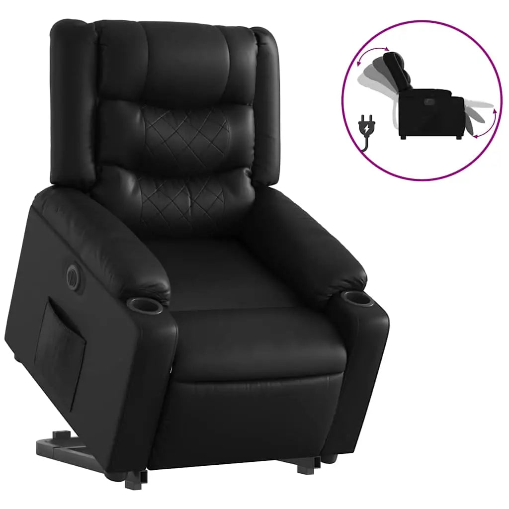 Fauteuil inclinable électrique noir similicuir - XIOS