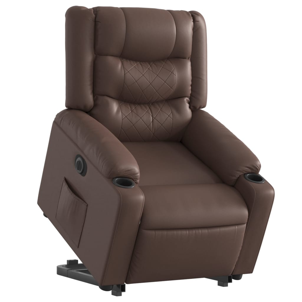 Fauteuil inclinable électrique marron similicuir - XIOS