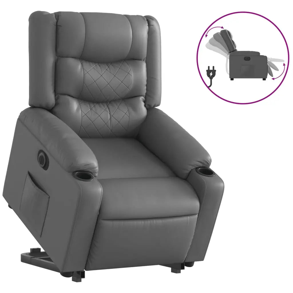 Fauteuil inclinable électrique gris similicuir - XIOS