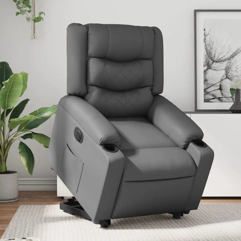 Fauteuil inclinable électrique gris similicuir - XIOS