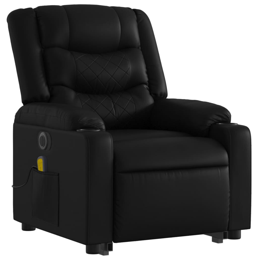Fauteuil inclinable de massage électrique noir similicuir - XIOS