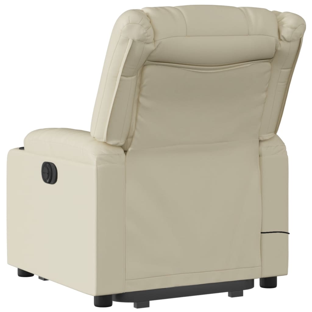 Fauteuil inclinable de massage électrique crème similicuir - XIOS