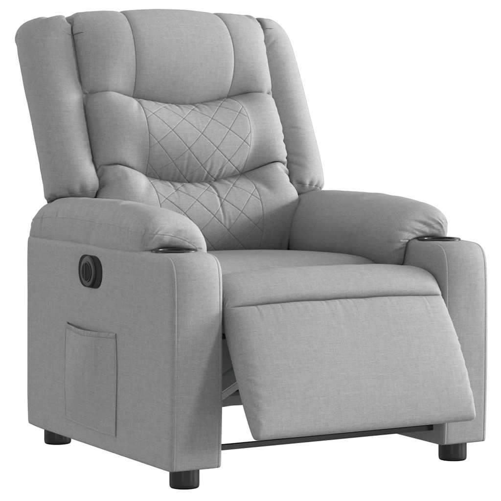 Fauteuil inclinable électrique Gris clair Tissu - XIOS