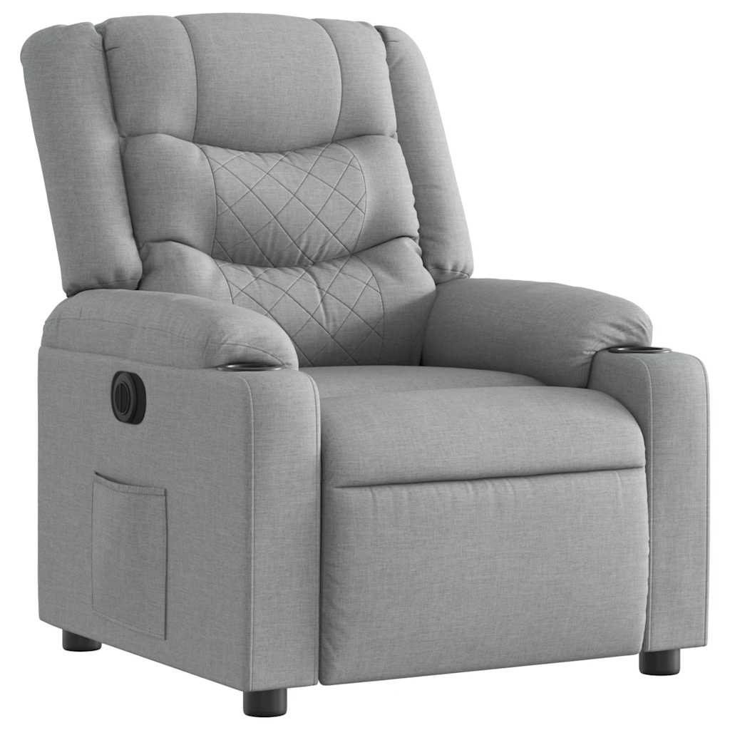 Fauteuil inclinable électrique Gris clair Tissu - XIOS