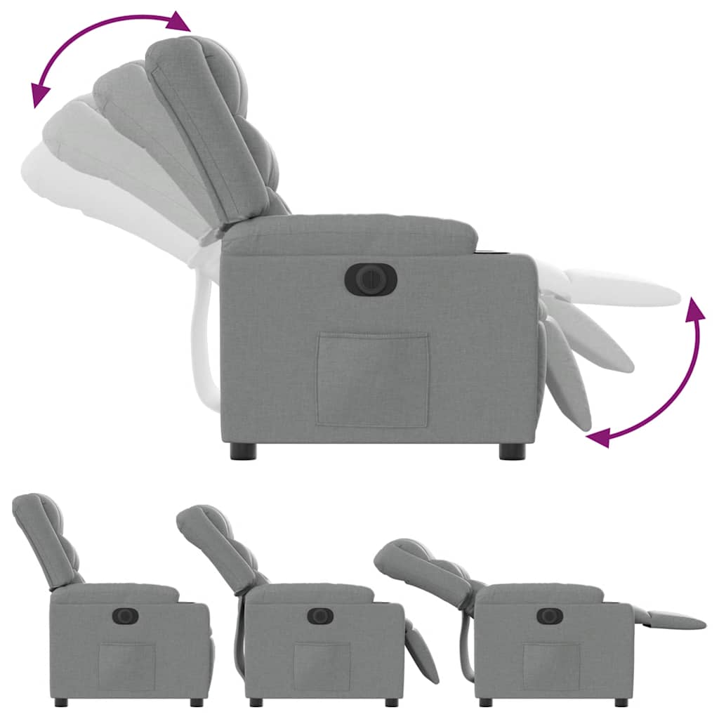 Fauteuil inclinable électrique Gris clair Tissu - XIOS