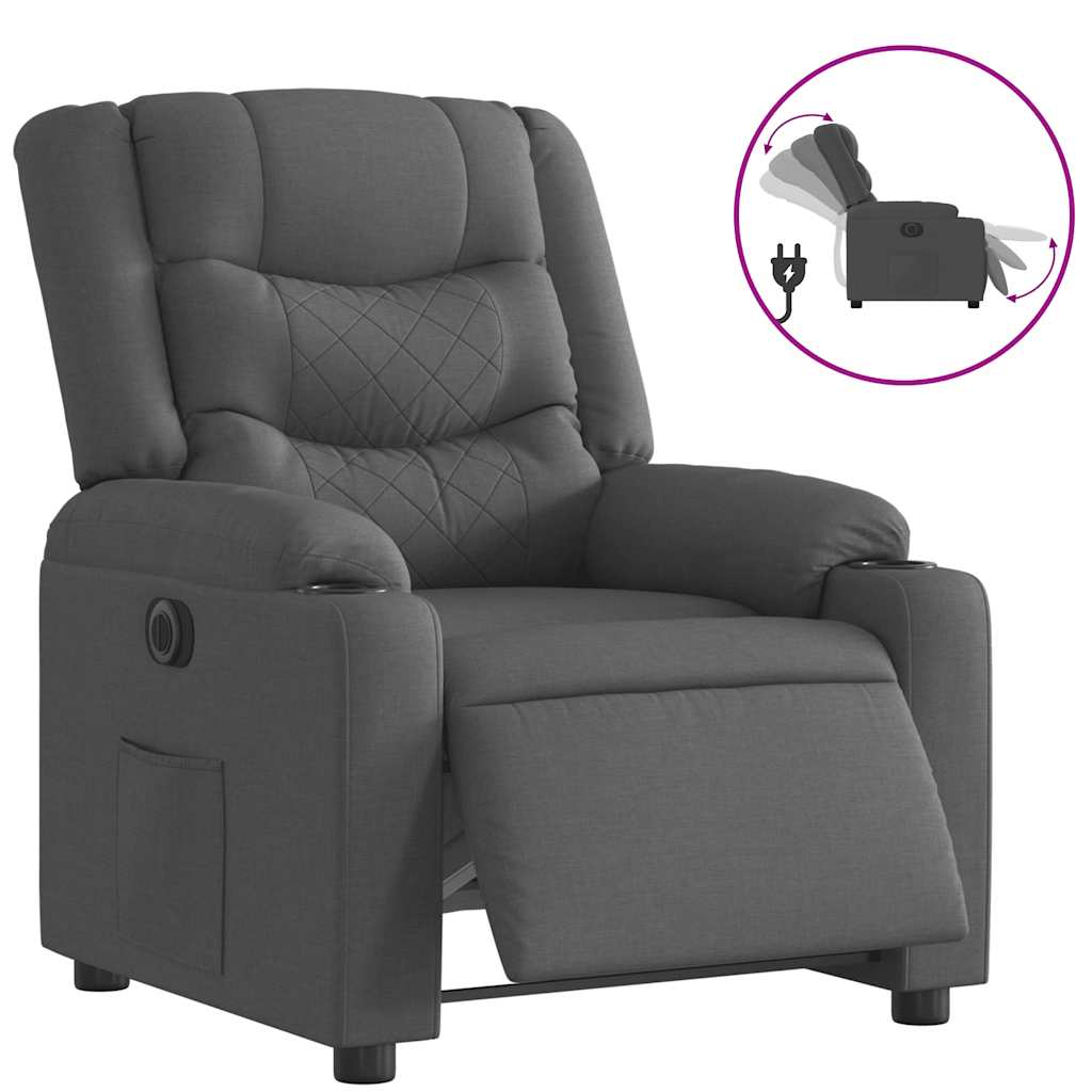 Fauteuil inclinable électrique Gris foncé Tissu - XIOS