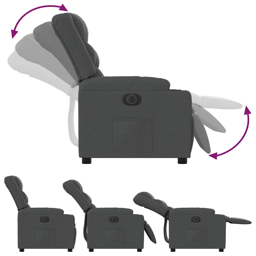 Fauteuil inclinable électrique Gris foncé Tissu - XIOS