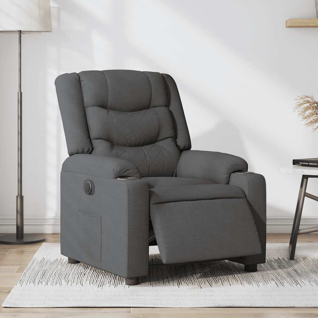 Fauteuil inclinable électrique Gris foncé Tissu - XIOS