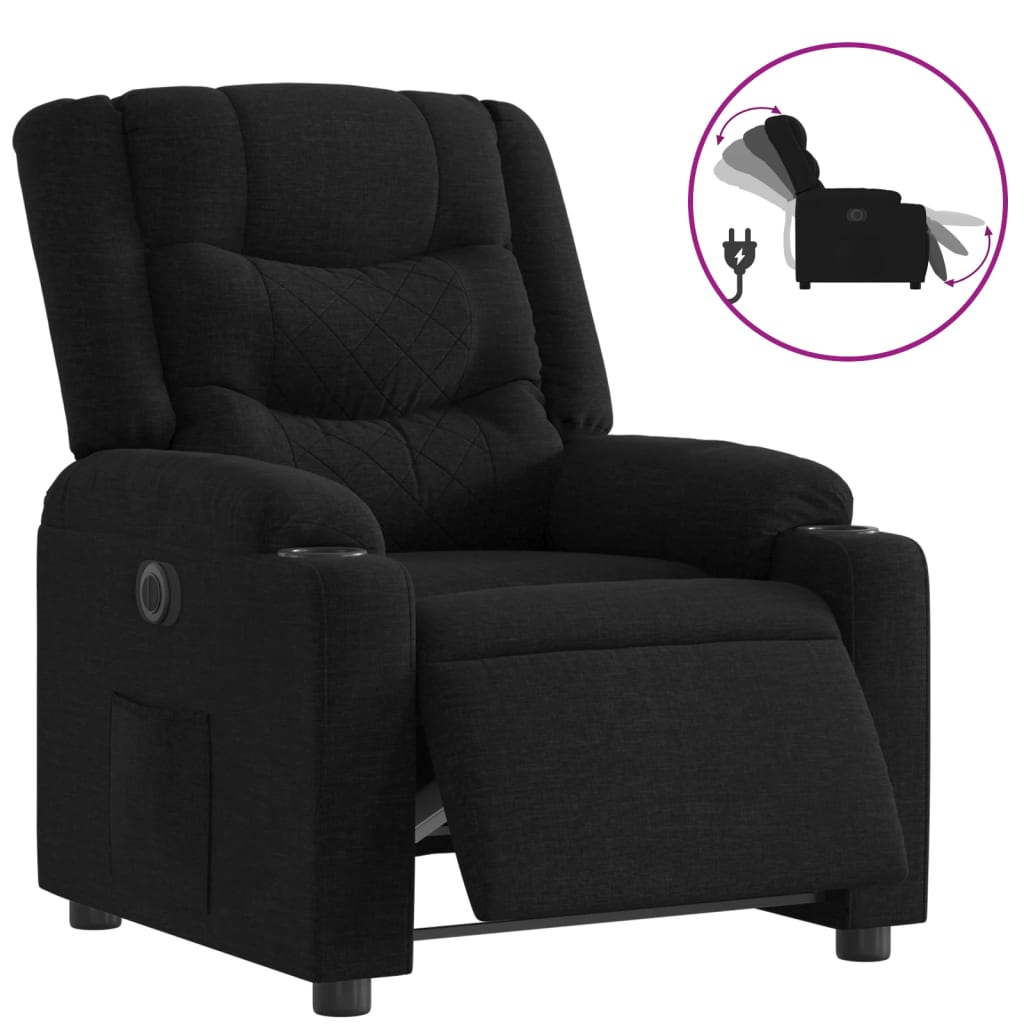 Fauteuil inclinable électrique Noir Tissu - XIOS